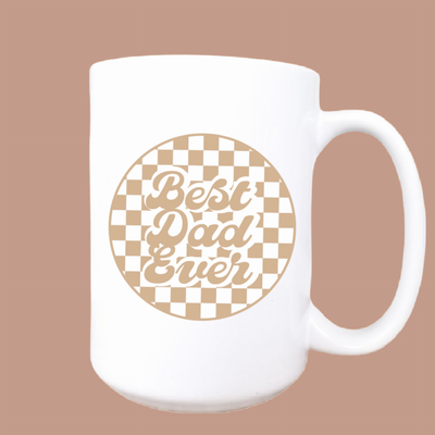 Checker best dad ever ceramic coffee mug