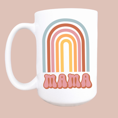 Rainbow mama ceramic coffee mug