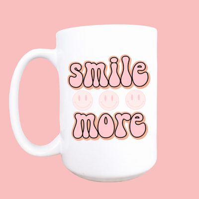 Smile more ceramic coffee mug
