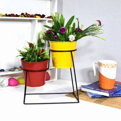 Handmade 100% Iron Round Modern Coated Color Planters Pot