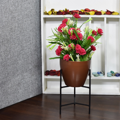 Handmade 100% Iron Round Modern Copper Coated Color Planters Pot