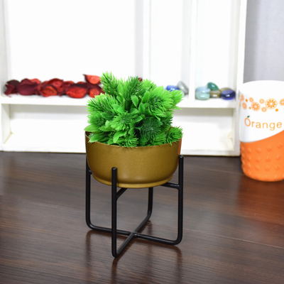 Handmade 100% Iron Round Modern Gold Coated Color Planters Pot