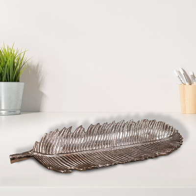 Handmade Decorative Bronze Color Coated Aluminium Tray