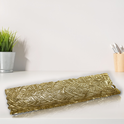 Handmade Decorative Gold Color Coated Aluminium Tray