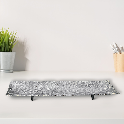 Handmade Decorative Silver Color Coated Aluminium Tray