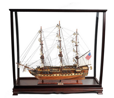 U.S.S. Constitution Midsize-Scaled Model Ship with Display Case