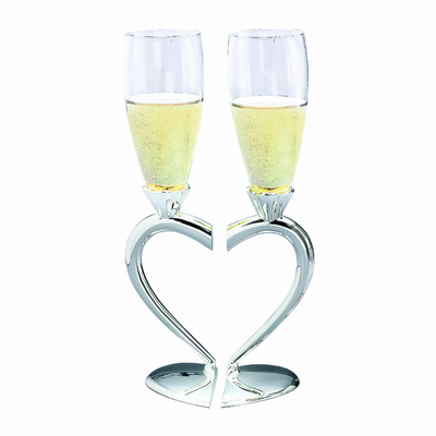 Split Heart Base Gob (Pair), Nickel Plated