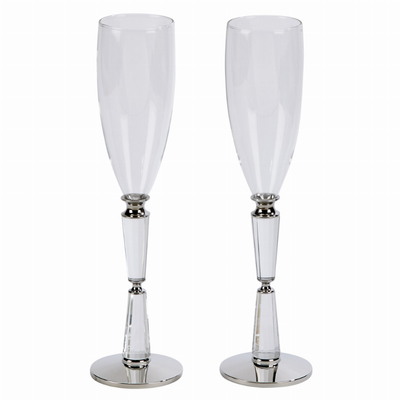 Facet Toasting Flutes, 10.25"