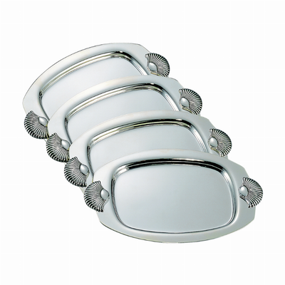 Shell Dish Set/4, Nickel Plated 7" X 4.25"