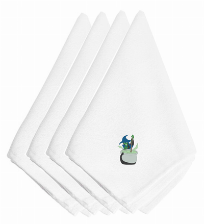 Halloween Witch with Coldrum Embroidered Napkins Set of 4