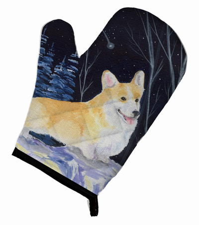 Starry Night Corgi Oven Mitt