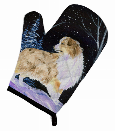 Starry Night Australian Shepherd Oven Mitt