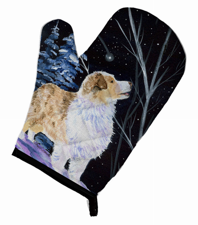 Starry Night Australian Shepherd Oven Mitt