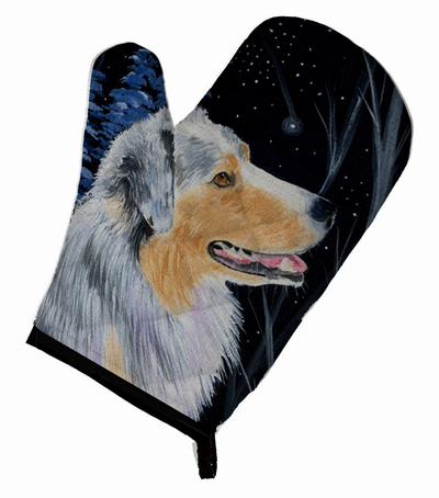 Starry Night Australian Shepherd Oven Mitt