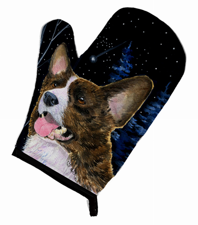 Starry Night Corgi Oven Mitt