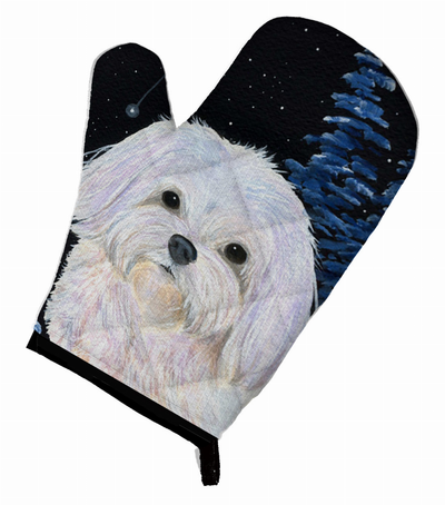 Starry Night Maltese Oven Mitt