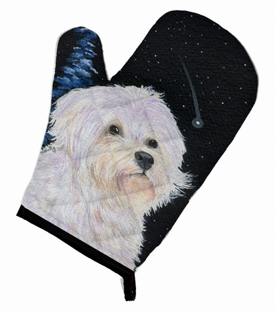Starry Night Maltese Oven Mitt