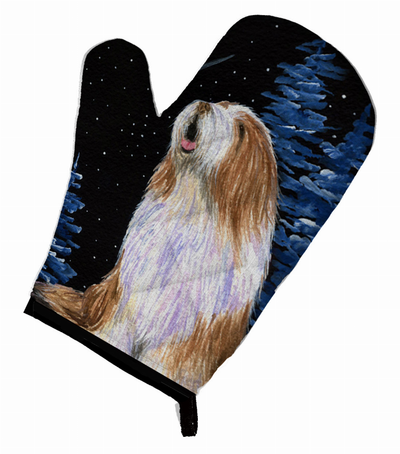 Starry Night Bearded Collie Oven Mitt