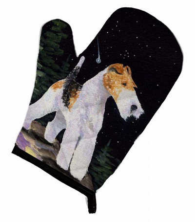 Starry Night Fox Terrier Oven Mitt