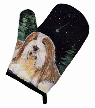 Starry Night Bearded Collie Oven Mitt