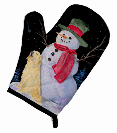 Snowman with Golden Retriever Oven Mitt