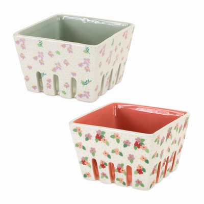 Berry Container (Set of 6) 4.25"L x 3"H Ceramic