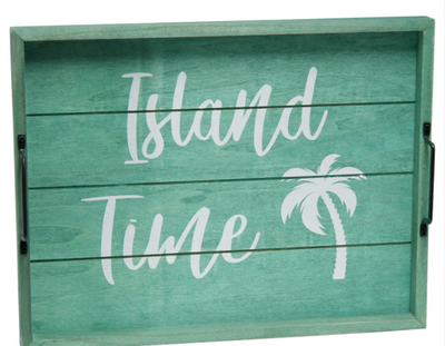 Elegant Designs Decorative Wood Serving Tray with Handles, 15.50" x 12"