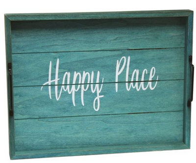 Elegant Designs Decorative Wood Serving Tray with Handles, 15.50" x 12"