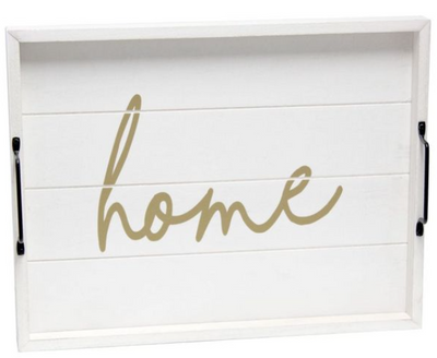 Elegant Designs Decorative Wood Serving Tray with Handles, 15.50" x 12"