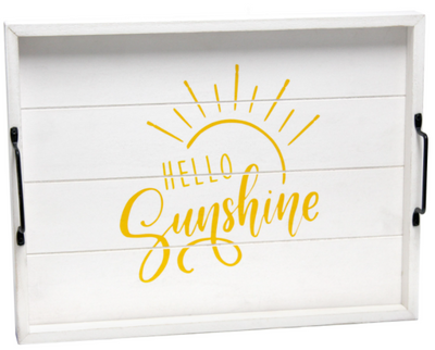 Elegant Designs Decorative Wood Serving Tray with Handles, 15.50" x 12"