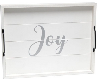 Elegant Designs Decorative Wood Serving Tray with Handles, 15.50" x 12"