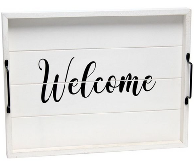 Elegant Designs Decorative Wood Serving Tray with Handles, 15.50" x 12"