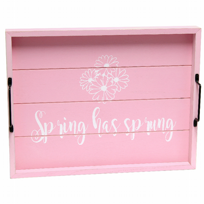 Elegant Designs Decorative Wood Serving Tray with Handles, 15.50" x 12"