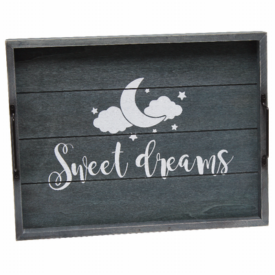 Elegant Designs Decorative Wood Serving Tray with Handles, 15.50" x 12"