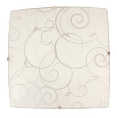 Simple Designs Square Flushmount Ceiling Light with Scroll Swirl Design