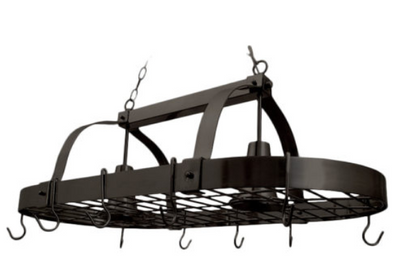 Elegant Designs 2 Light Kitchen Pot Rack with Downlights