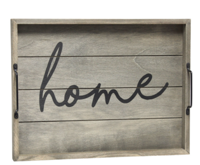 Elegant Designs Decorative Wood Serving Tray with Handles, 15.50" x 12"