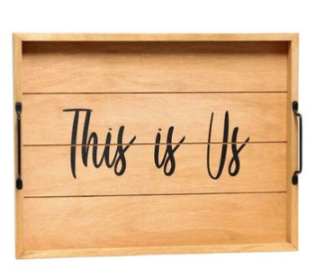 Elegant Designs Decorative Wood Serving Tray with Handles, 15.50" x 12"