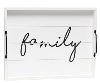 Elegant Designs Decorative Wood Serving Tray with Handles, 15.50" x 12"