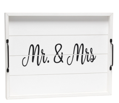 Elegant Designs Decorative Wood Serving Tray with Handles, 15.50" x 12"