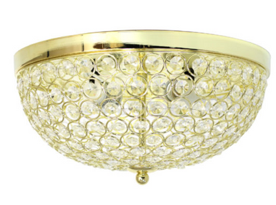 Elegant Designs 2 Light Elipse Crystal Flush Mount Ceiling Light