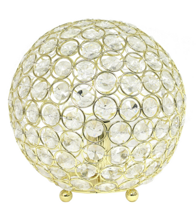 Elegant Designs Elipse 8 Inch Crystal Ball Sequin Table Lamp