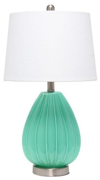 Lalia Home Pleated Table Lamp with White Fabric Shade