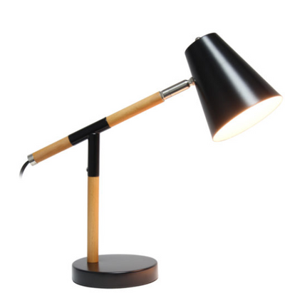 Simple Designs Matte and Wooden Pivot Desk Lamp