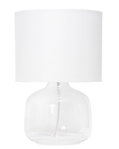Simple Designs  Glass Table Lamp with Fabric Shade