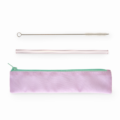 Lavender Glass Straw Set By Blush