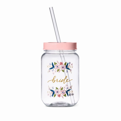 Plastic Mason Jar with Logo 16 oz.