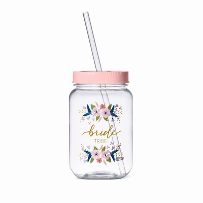 Plastic Mason Jar with Logo 16 oz.