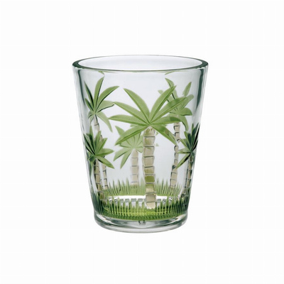 Acrylic DOF Tumbler Palm Tree Design 15 oz.  Set of 4