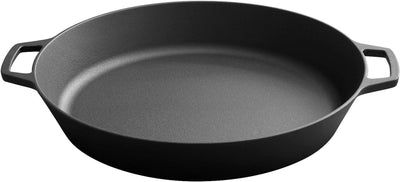 Cast Iron Pot with Lid, Pre Seasoned 2-In-1 Cast Iron Dutch Oven with Lid，Black Cast Iron Pan,Deep Frying Pan for Kitchen/Indoor/Outdoor/Camping